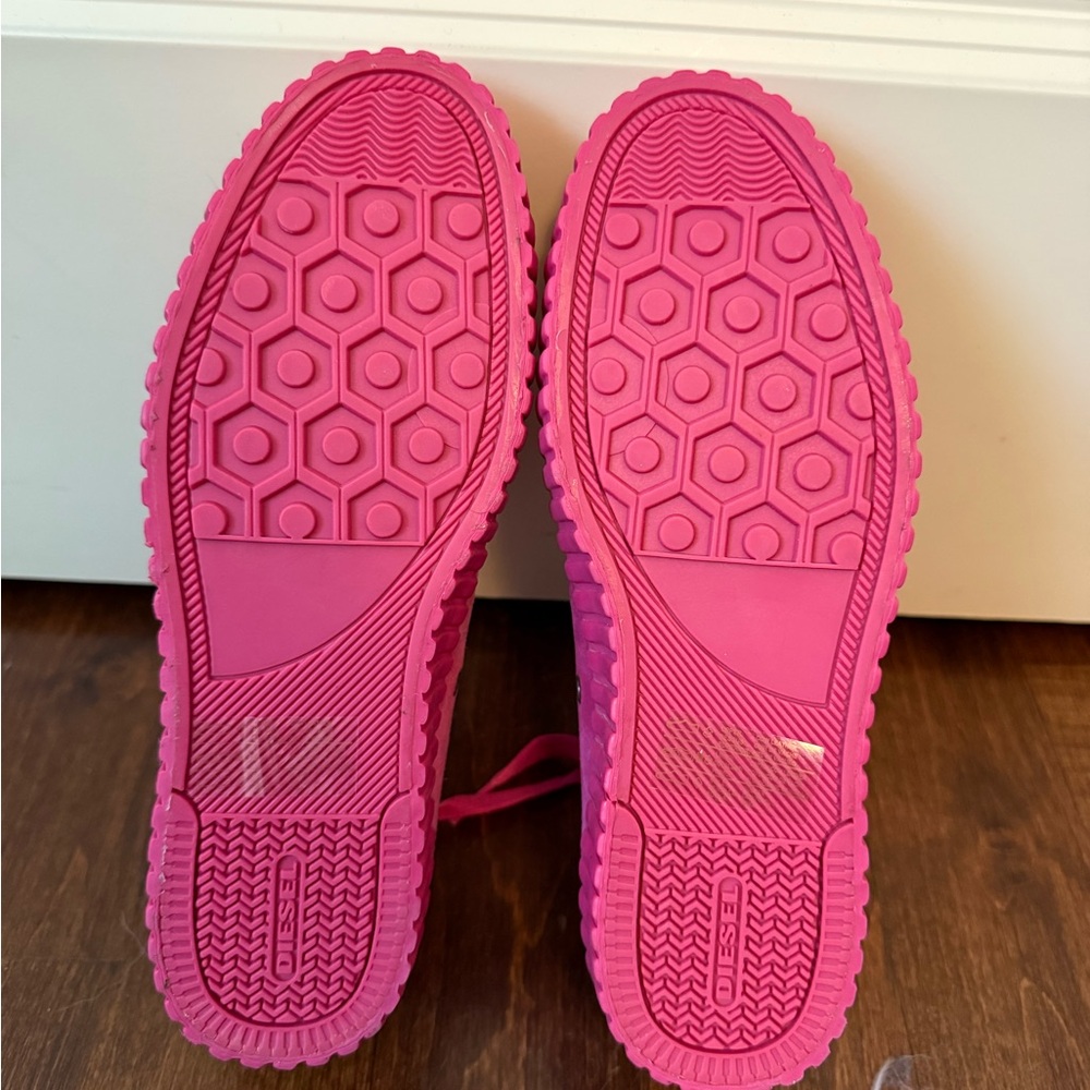 Diesel Pink Sneakers Suede Low-Top Casual - Picture 5 of 5